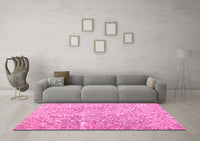 Machine Washable Abstract Pink Contemporary Rug, wshcon1937pnk