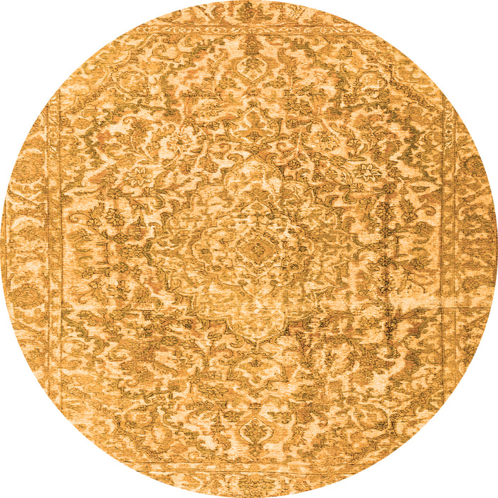 Square Abstract Orange Contemporary Rug, con1937org