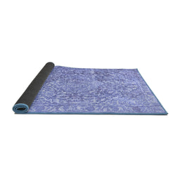 Sideview of Abstract Blue Contemporary Rug, con1937blu