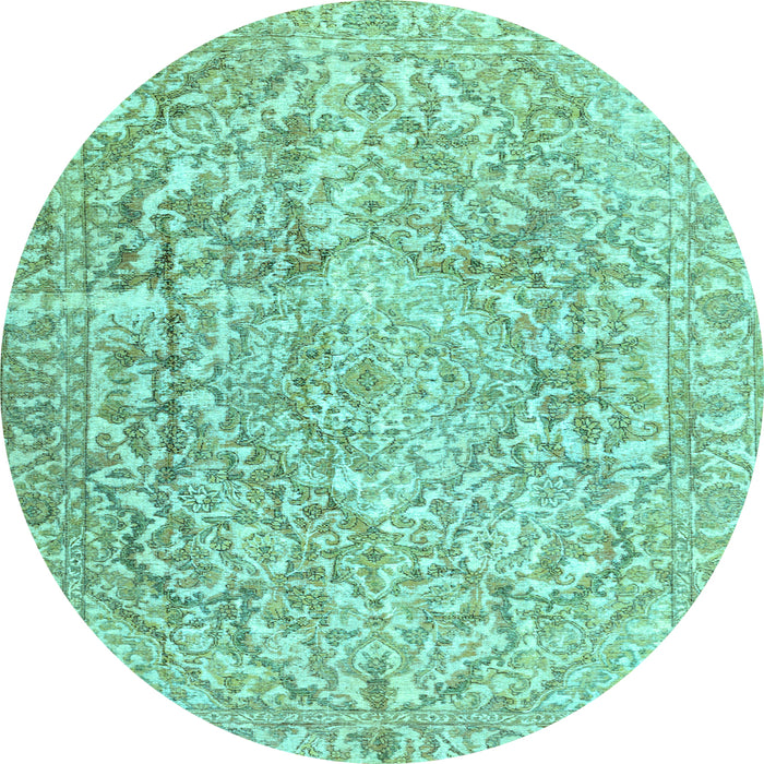 Round Machine Washable Abstract Light Blue Contemporary Rug, wshcon1937lblu