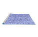 Sideview of Machine Washable Abstract Blue Contemporary Rug, wshcon1937blu