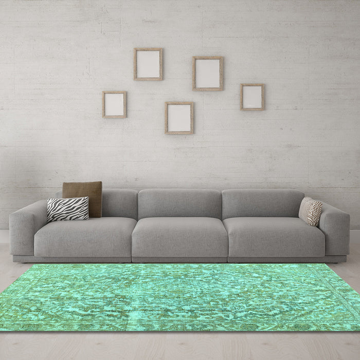 Machine Washable Abstract Light Blue Contemporary Rug in a Living Room, wshcon1937lblu