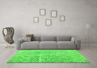 Machine Washable Abstract Green Contemporary Rug, wshcon1937grn