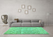 Machine Washable Abstract Turquoise Contemporary Area Rugs in a Living Room,, wshcon1937turq