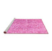 Sideview of Machine Washable Abstract Pink Contemporary Rug, wshcon1937pnk