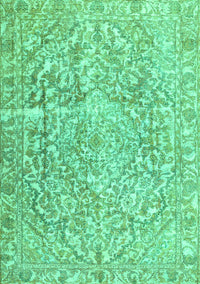 Abstract Turquoise Contemporary Rug, con1937turq