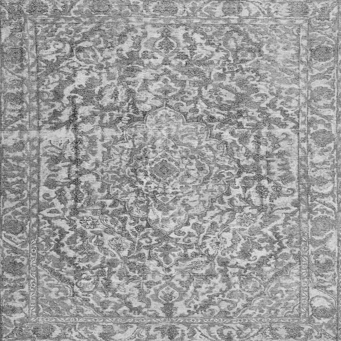 Round Machine Washable Abstract Gray Contemporary Rug, wshcon1937gry