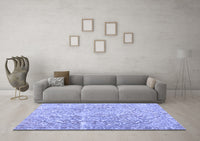 Machine Washable Abstract Blue Contemporary Rug, wshcon1937blu