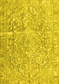 Abstract Yellow Contemporary Rug, con1937yw