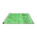 Sideview of Machine Washable Abstract Emerald Green Contemporary Area Rugs, wshcon1938emgrn