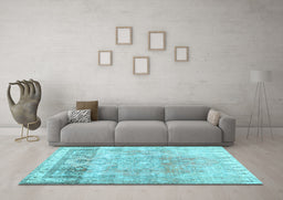 Machine Washable Abstract Light Blue Contemporary Rug in a Living Room, wshcon1938lblu