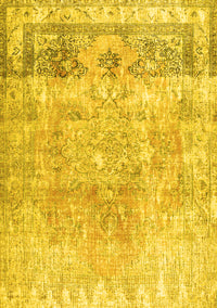 Abstract Yellow Contemporary Rug, con1938yw