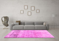 Machine Washable Abstract Pink Contemporary Rug, wshcon1938pnk