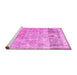 Sideview of Machine Washable Abstract Pink Contemporary Rug, wshcon1938pnk