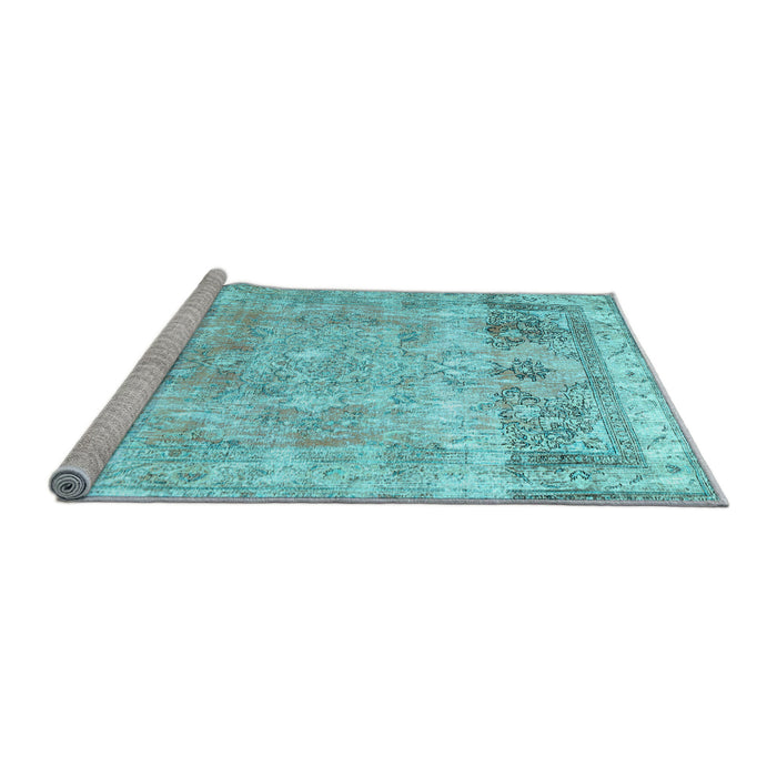 Sideview of Machine Washable Abstract Light Blue Contemporary Rug, wshcon1938lblu