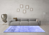 Machine Washable Abstract Blue Contemporary Rug, wshcon1938blu