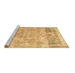 Sideview of Machine Washable Abstract Brown Contemporary Rug, wshcon1938brn