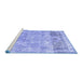 Sideview of Machine Washable Abstract Blue Contemporary Rug, wshcon1938blu