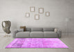 Machine Washable Abstract Purple Contemporary Area Rugs in a Living Room, wshcon1938pur