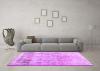 Machine Washable Abstract Purple Contemporary Rug, wshcon1938pur
