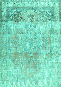 Abstract Turquoise Contemporary Rug, con1938turq