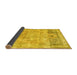 Sideview of Abstract Yellow Contemporary Rug, con1938yw