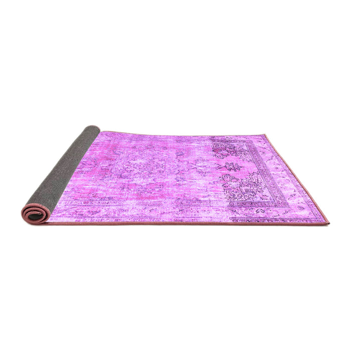 Sideview of Abstract Purple Contemporary Rug, con1938pur