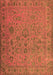 Machine Washable Abstract Brown Contemporary Rug, wshcon1939brn