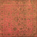 Square Machine Washable Abstract Brown Contemporary Rug, wshcon1939brn