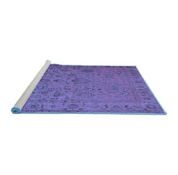 Sideview of Machine Washable Abstract Blue Contemporary Rug, wshcon1939blu