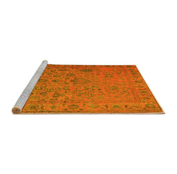 Sideview of Machine Washable Abstract Yellow Contemporary Rug, wshcon1939yw