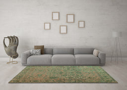 Machine Washable Abstract Turquoise Contemporary Area Rugs in a Living Room,, wshcon1939turq