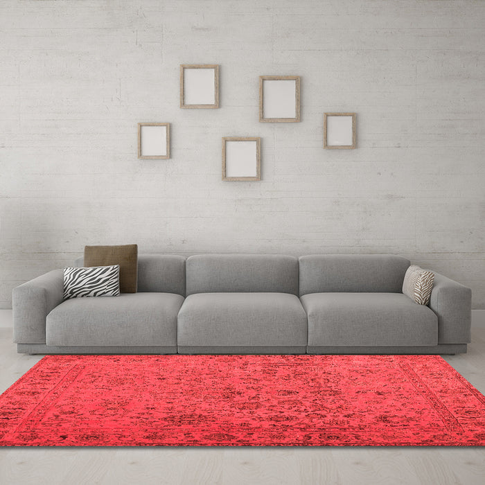 Contemporary Red Washable Rugs