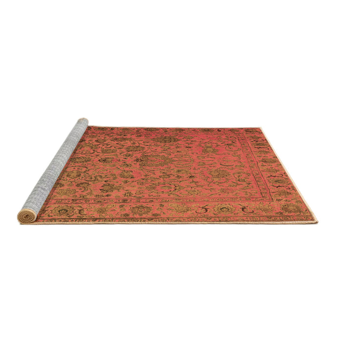 Sideview of Machine Washable Abstract Brown Contemporary Rug, wshcon1939brn