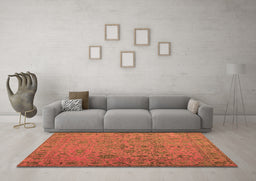 Machine Washable Abstract Brown Contemporary Rug in a Living Room,, wshcon1939brn