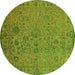 Machine Washable Abstract Green Contemporary Area Rugs, wshcon1939grn