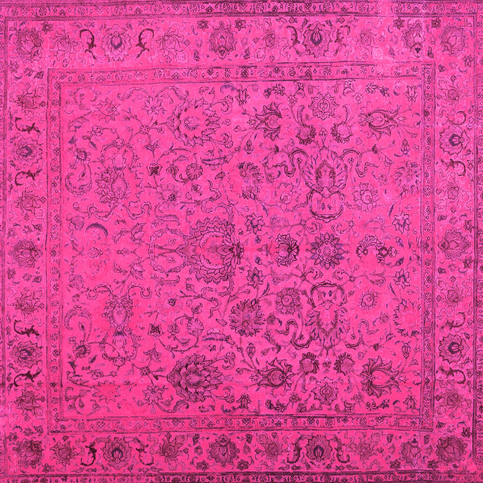 Square Machine Washable Abstract Pink Contemporary Rug, wshcon1939pnk