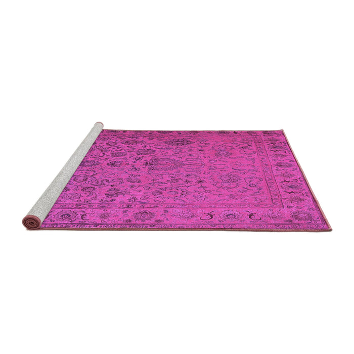 Sideview of Machine Washable Abstract Purple Contemporary Area Rugs, wshcon1939pur