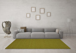Machine Washable Abstract Green Contemporary Area Rugs in a Living Room,, wshcon193grn