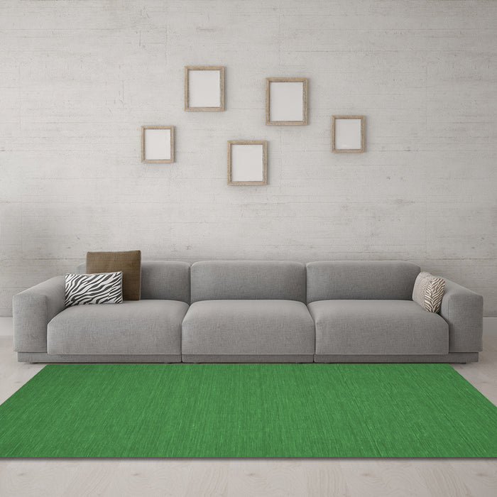 Machine Washable Abstract Emerald Green Contemporary Area Rugs in a Living Room,, wshcon193emgrn