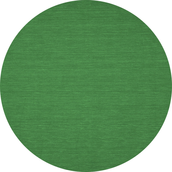 Round Machine Washable Abstract Emerald Green Contemporary Area Rugs, wshcon193emgrn