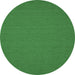 Round Machine Washable Abstract Emerald Green Contemporary Area Rugs, wshcon193emgrn