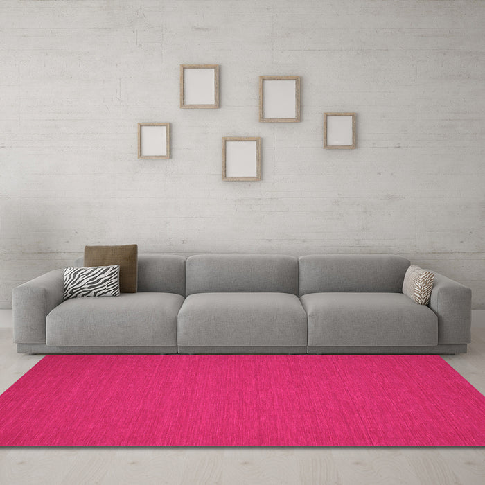 Machine Washable Abstract Pink Contemporary Rug in a Living Room, wshcon193pnk