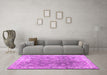 Machine Washable Abstract Pink Contemporary Rug in a Living Room, wshcon1940pnk