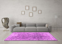 Machine Washable Abstract Pink Contemporary Rug, wshcon1940pnk