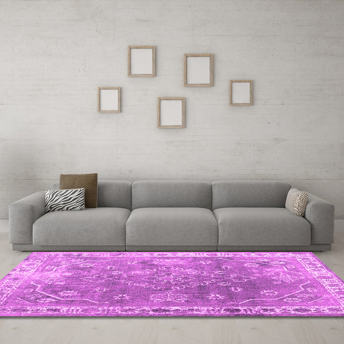 Machine Washable Abstract Pink Contemporary Rug in a Living Room, wshcon1940pnk