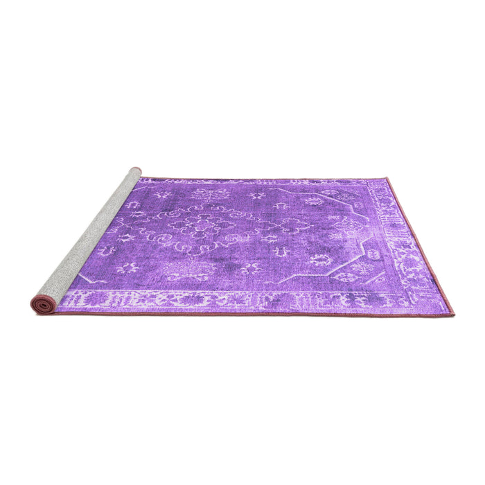 Sideview of Machine Washable Abstract Purple Contemporary Area Rugs, wshcon1940pur