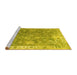 Sideview of Machine Washable Abstract Yellow Contemporary Rug, wshcon1940yw