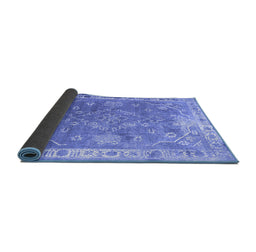 Sideview of Abstract Blue Contemporary Rug, con1940blu