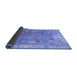 Sideview of Abstract Blue Contemporary Rug, con1940blu